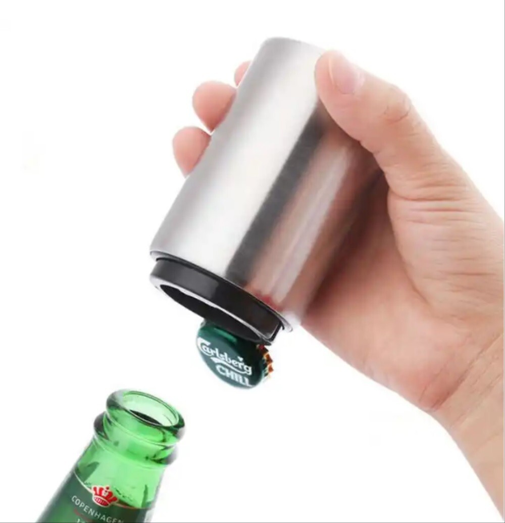 2-Pack Stainless Steel Push Down Bottle Opener Automatic Beer Soda Cap Remover