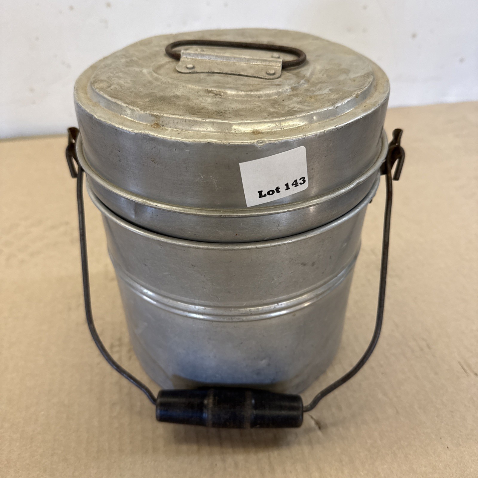 Vintage 4-piece  Aluminum Coal Miner's Lunch Bucket In Very Good Used Condition