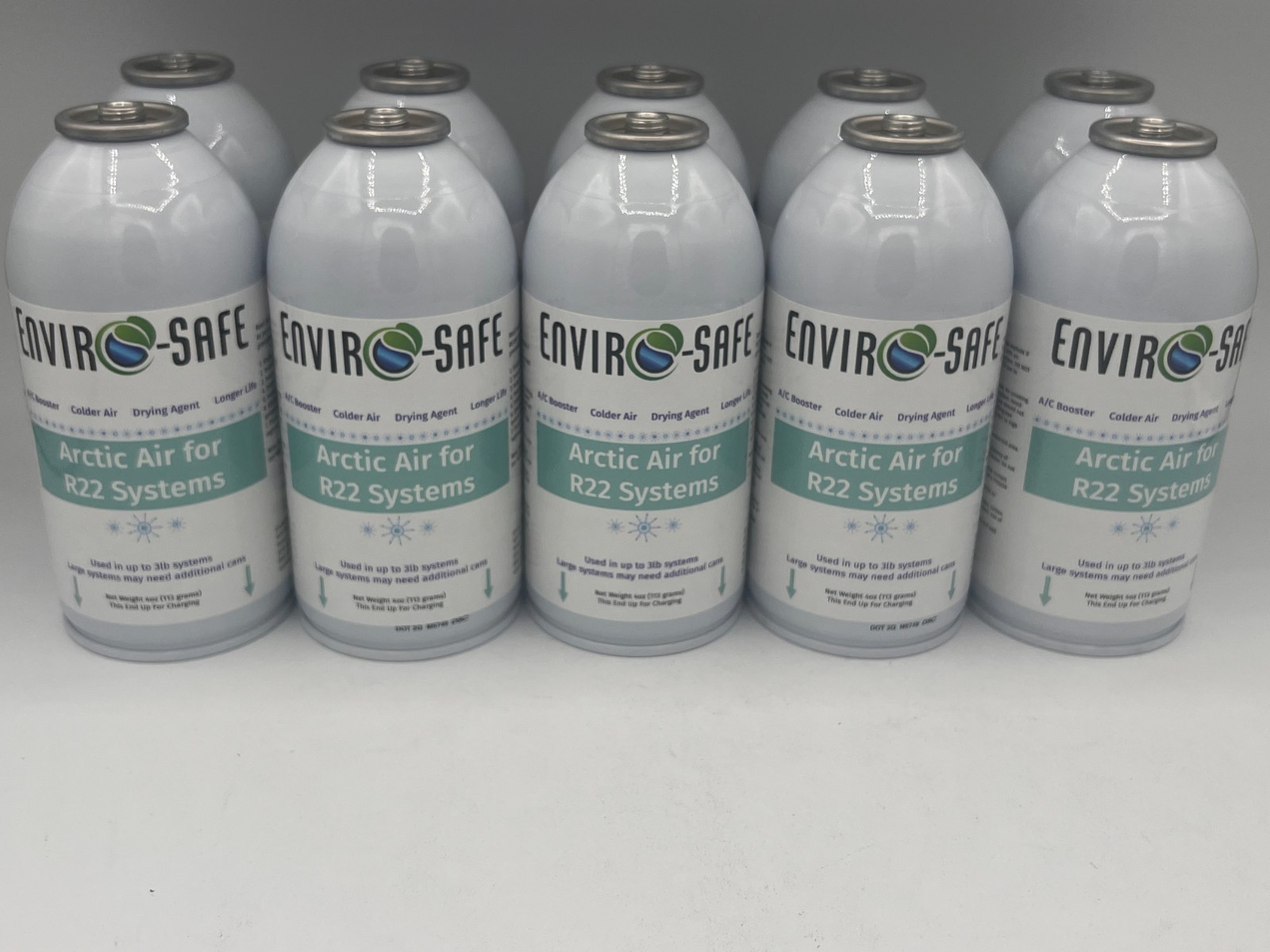 Arctic Air for R22 | 10 Cans | EnviroSafe, 4oz | Get Colder Air!