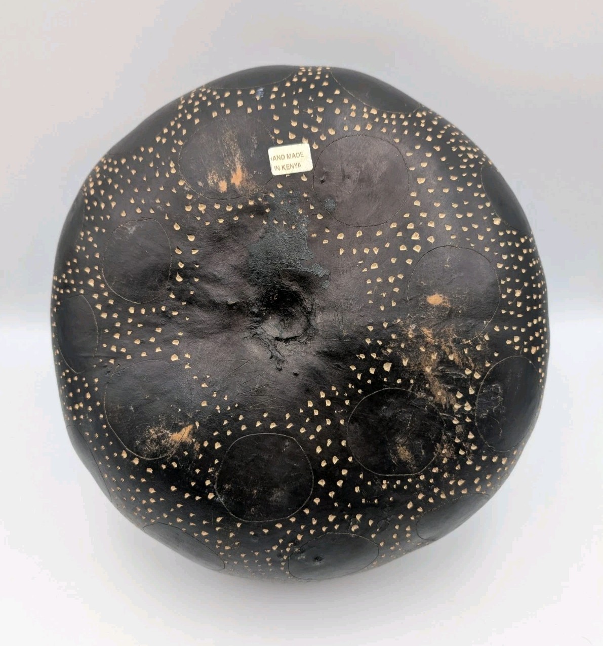 Hand Carved Decorative Painted Gourd African Tribal Folk Art Made In Kenya