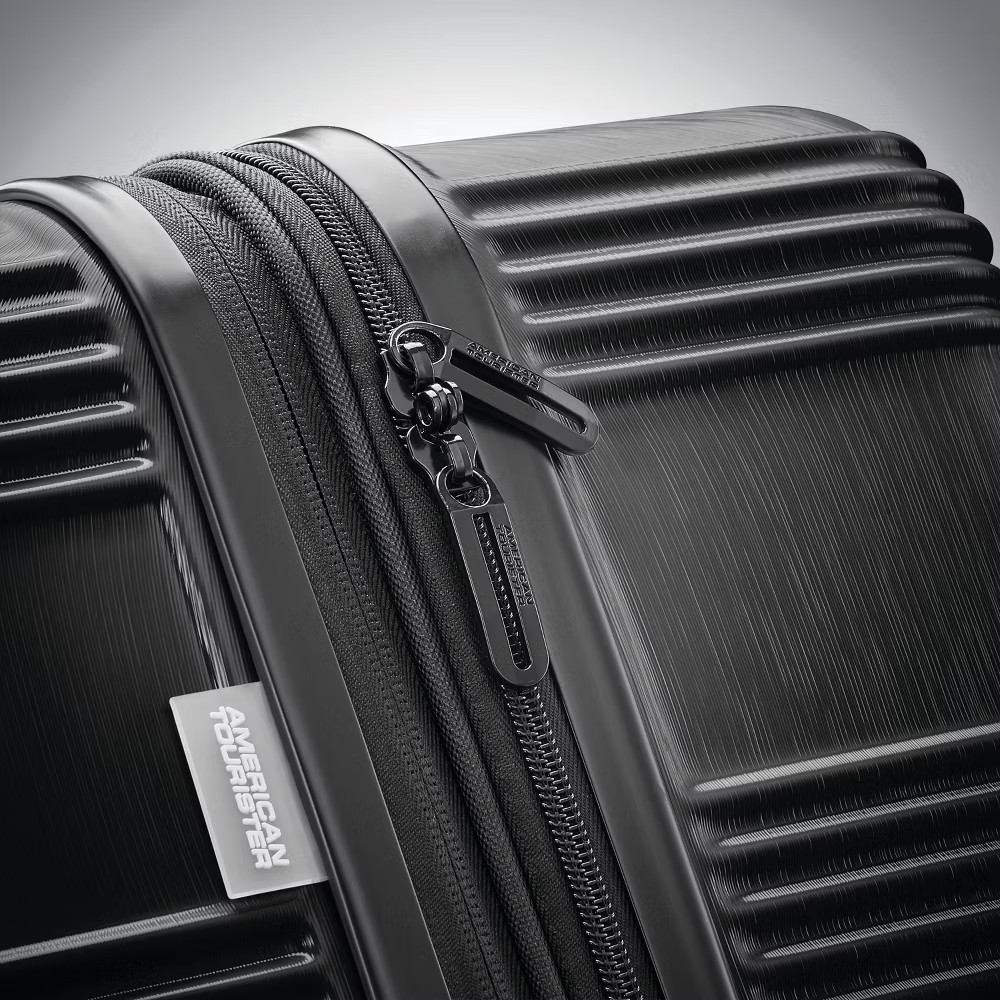 American Tourister Checkered Hardside Carry On Spinner Suitcase Black