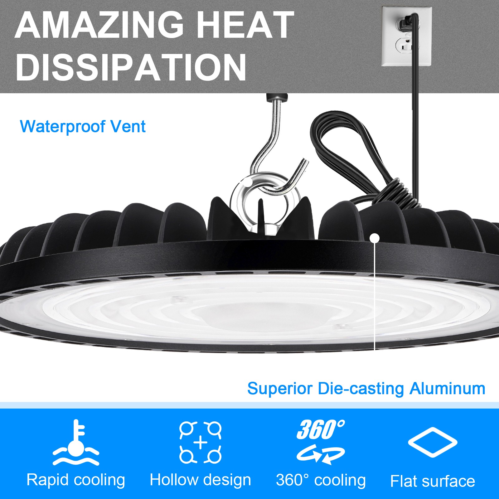 10 Pack 200W UFO Led High Bay Light Factory Commercial Warehouse Industrial Shop