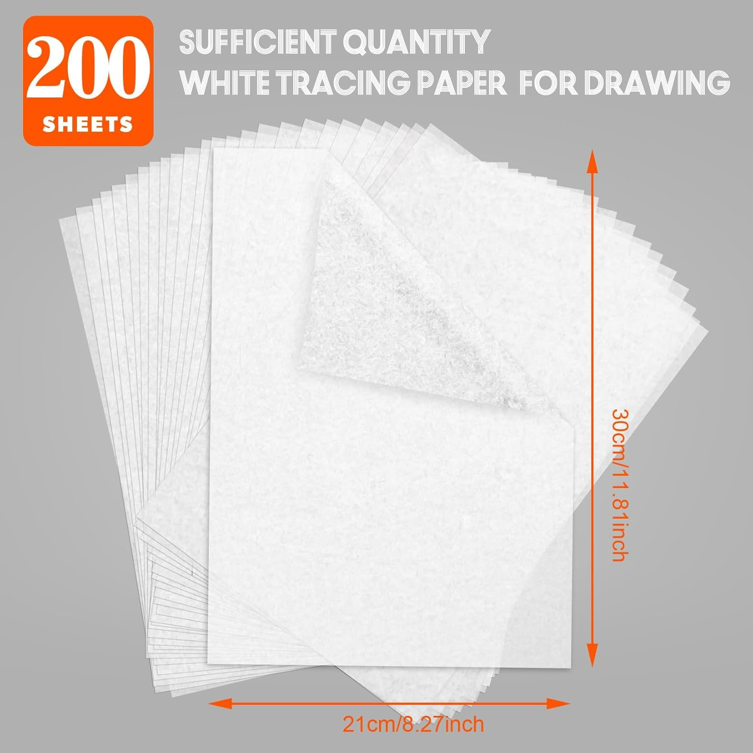 Tracing Paper for Drawing Trace Paper -PSLER 200 Sheets White Translucent Traci