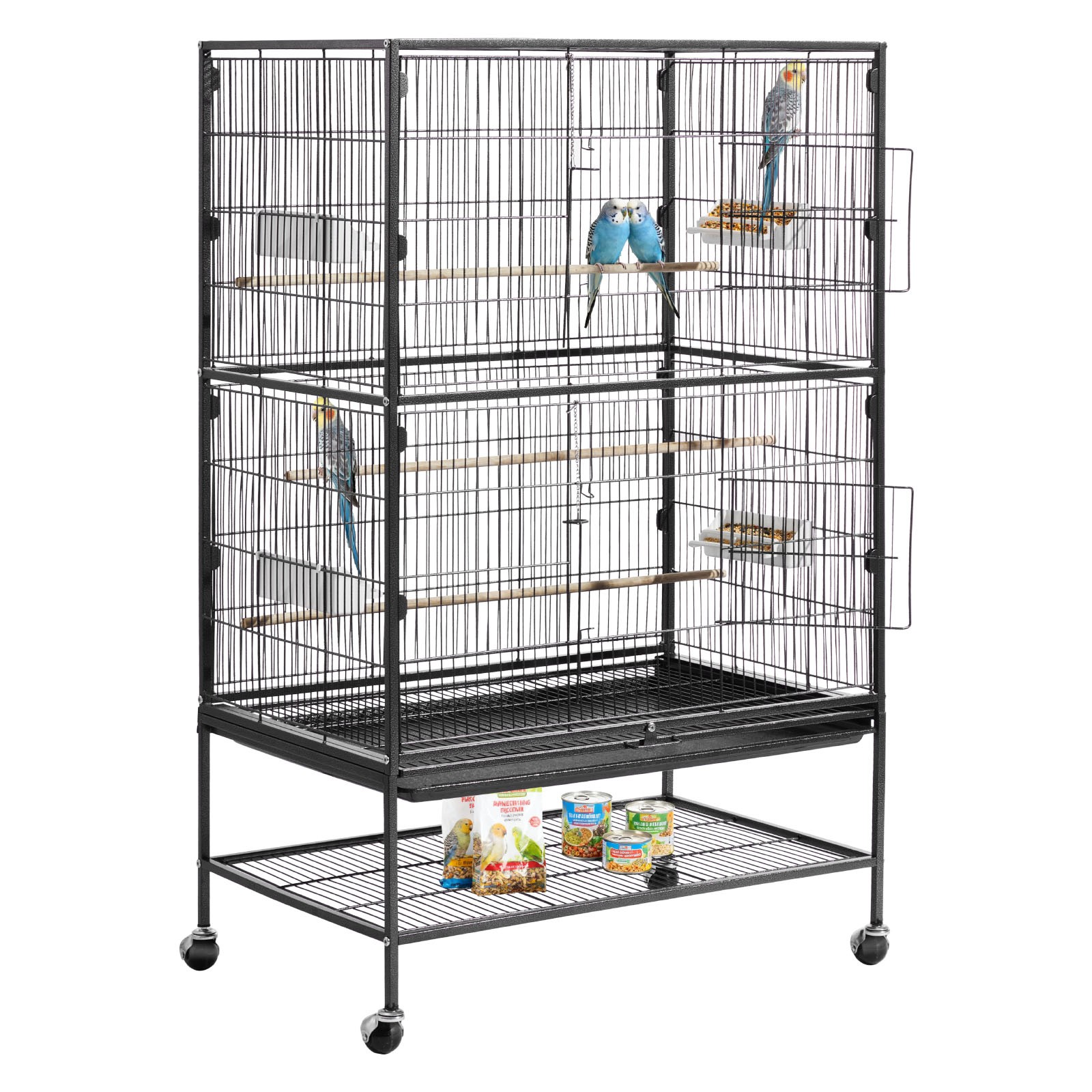 VEVOR Bird Cage Bird Flight Cage 31.5 x 20.5 x 52 inch Wrought Iron with Perches