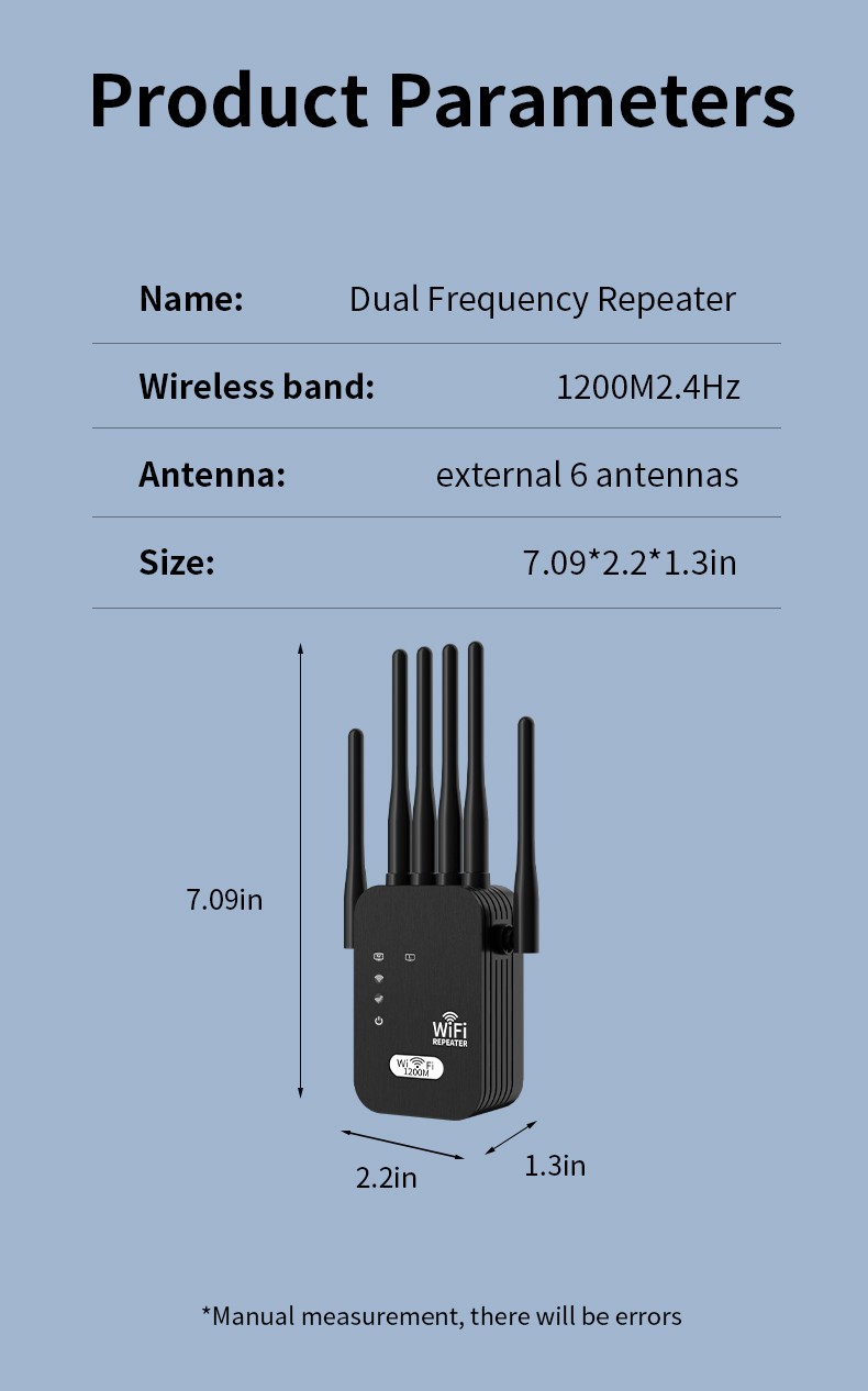 5G Internet WiFi High-Speed Extender Amplifier Router Signal Booster 867Mbps