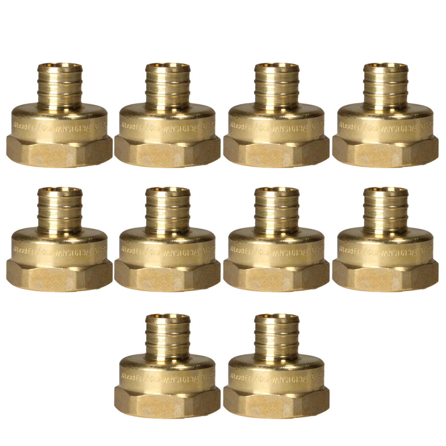 10 Pack XFITTING 3/4" Pex B X 1" Female NPT Adapter 3/4"X 1" PexB Female Adapter