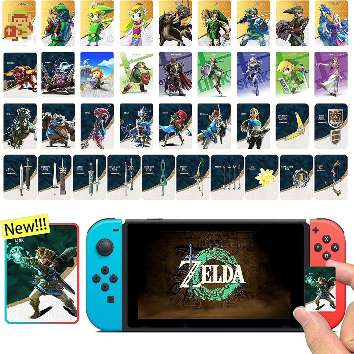 38pcs/set BOTW TOTK Zelda Tears of the Kingdom Mini NFC Cards for Switch 2 Wii U