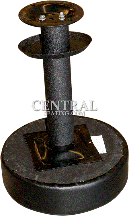 Bar High Bolt Down Restaurant Bar Stool with Black Vinyl Round Cushion - 30"H