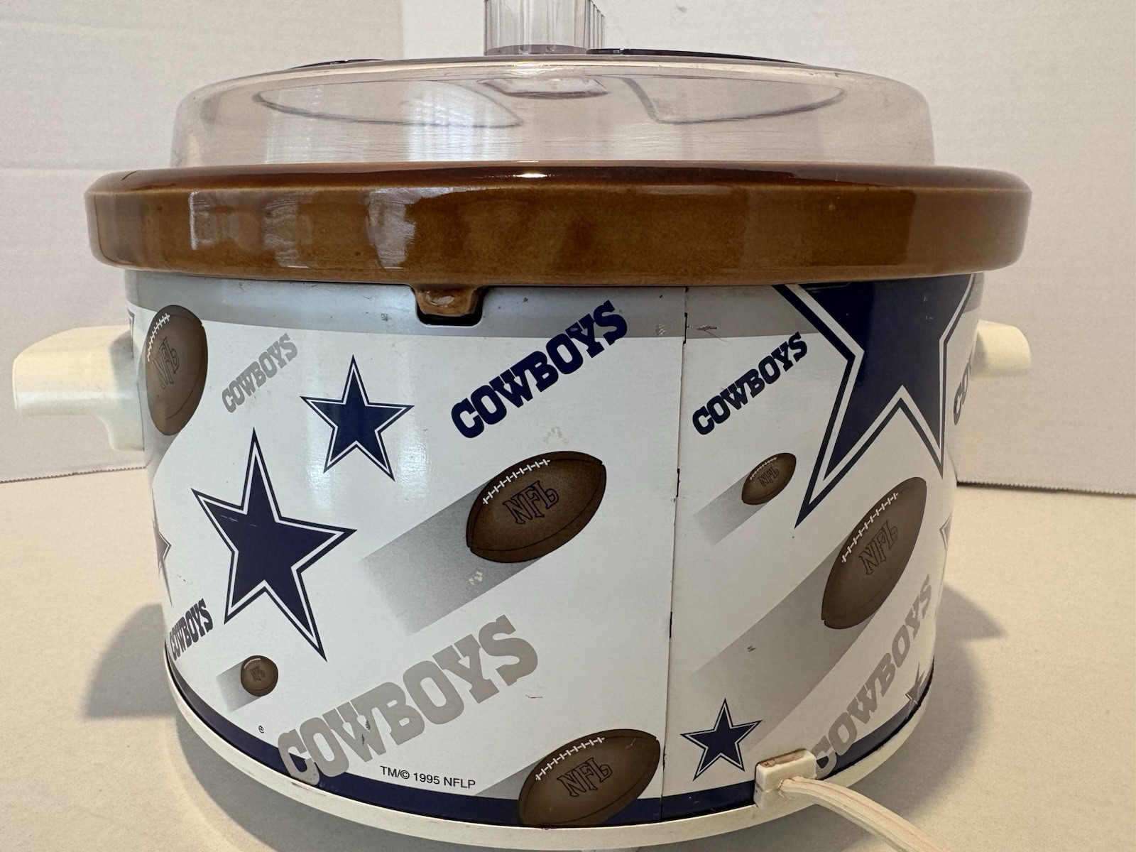 VINTAGE Rival Dallas Cowboys Slow Cooker Crockpot Stoneware 4qt