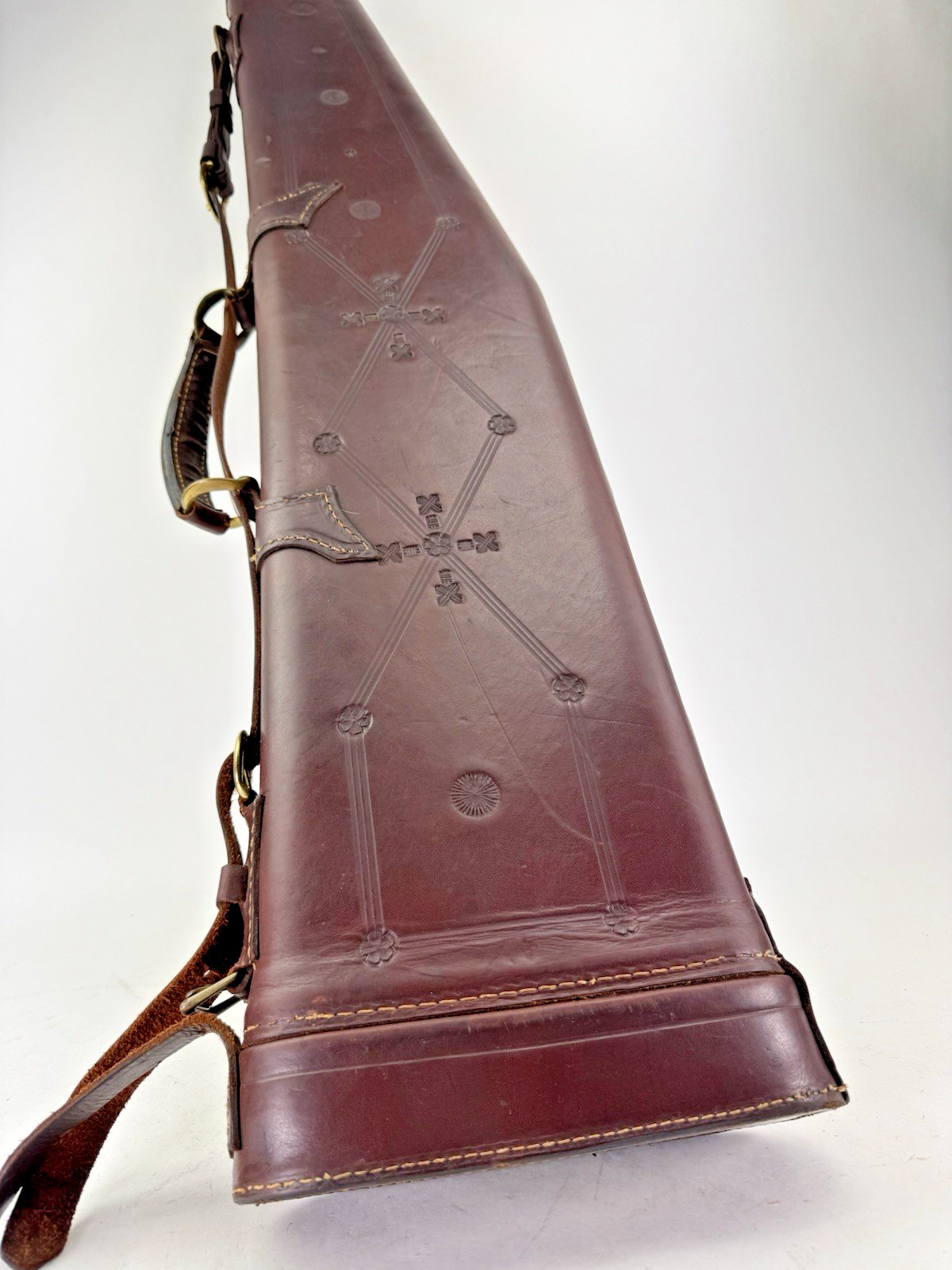 Rare Antique Leg o Mutton Abercrombie Fitch Shotgun Gun Case Leather Tooled