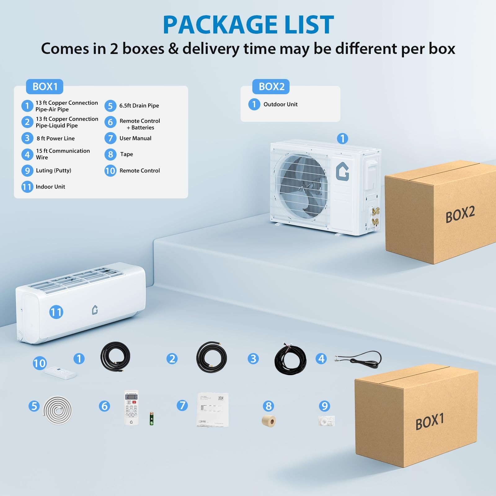 18000 Btu Ductless Mini Split Air Conditioner Heating & Cooling 1250 Sq.Ft R32