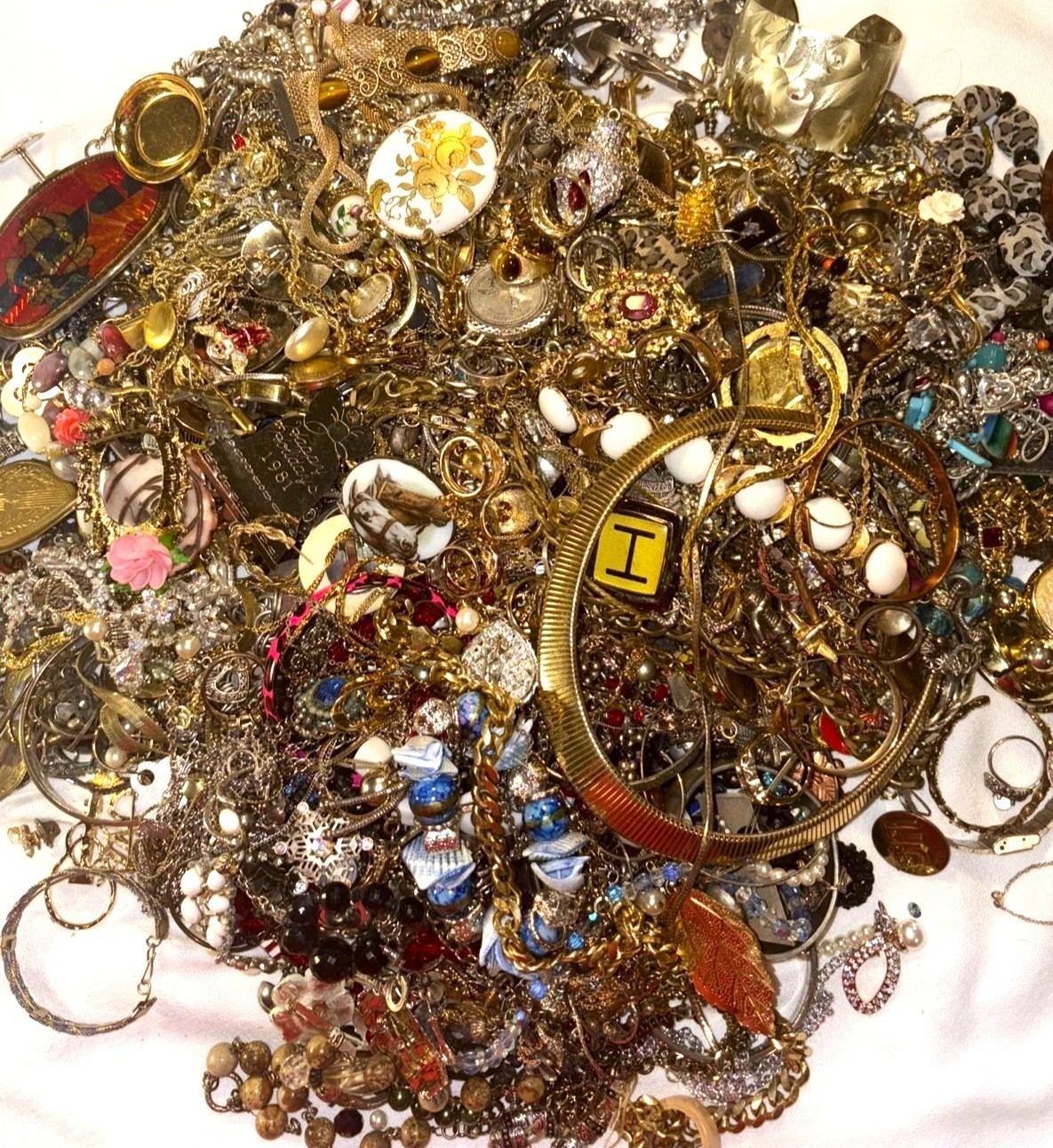 3 Pounds 3 Lbs Old Unsearched Jewelry Lot VTG & Now Junk & Wear & Resell Tangled