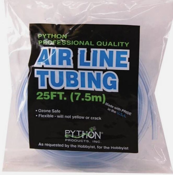 Python Air Line Supply Tubing - Aquarium  3/16" Inner Diameter 25'
