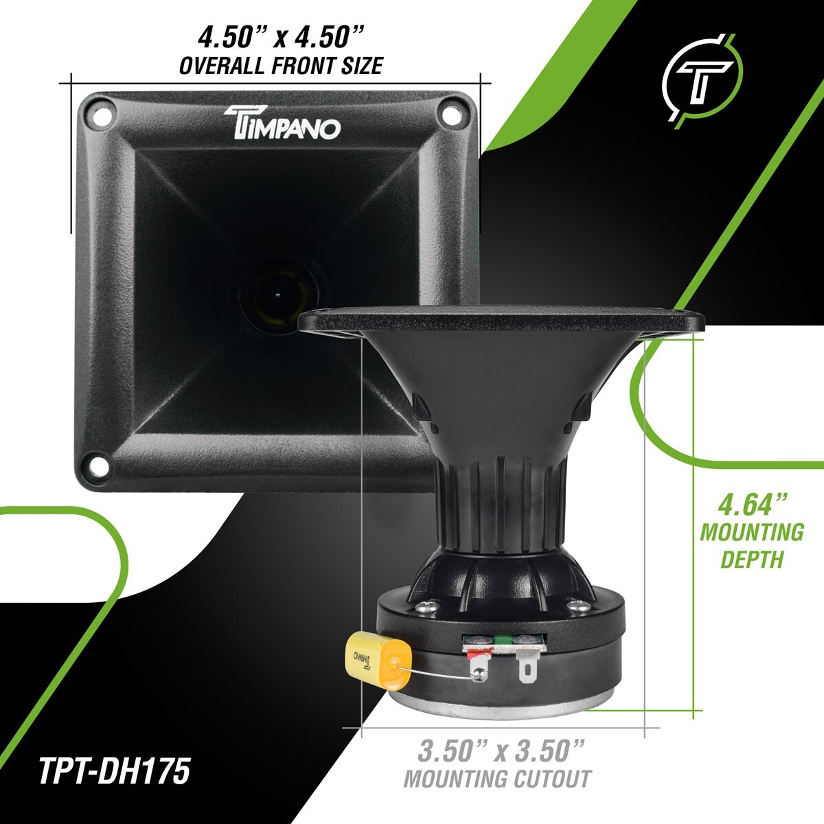 (2) TIMPANO TPT-DH175 1" EXIT HIGH FREQUENCY COMPRESSION HORN DRIVER 250W 8 OHM