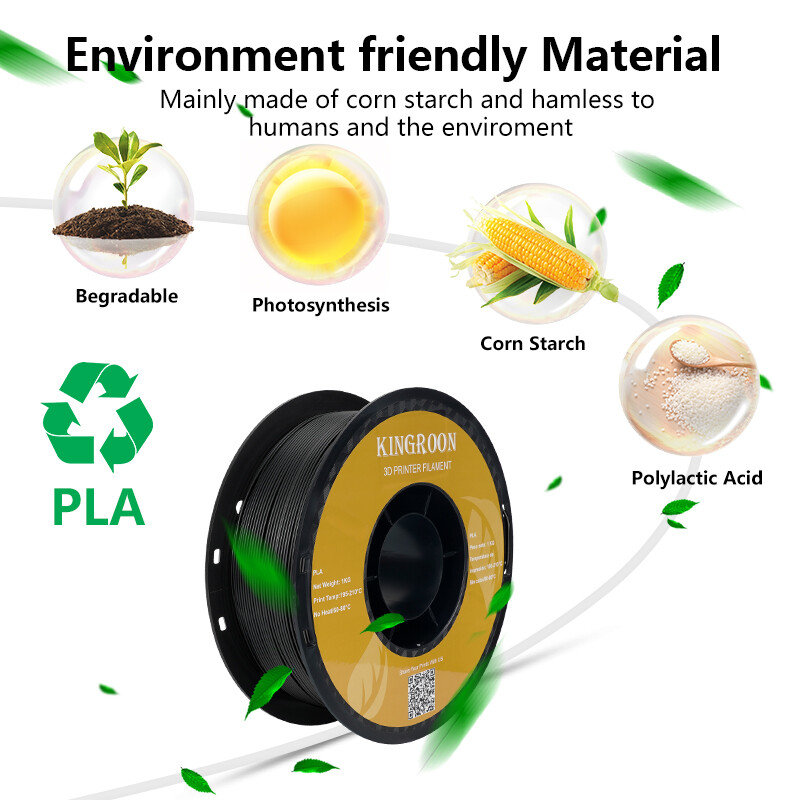 10KG Kingroon PLA PETG 3D Printer Filament 1.75 mm Bundles 10 Spools 1KG White