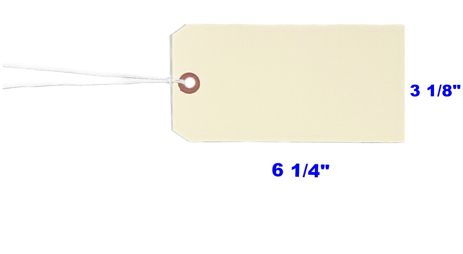 100 pcs 6 1/4" x 3 1/8" Size 8 Manila XL Large Pre-Strung Price Tags with String