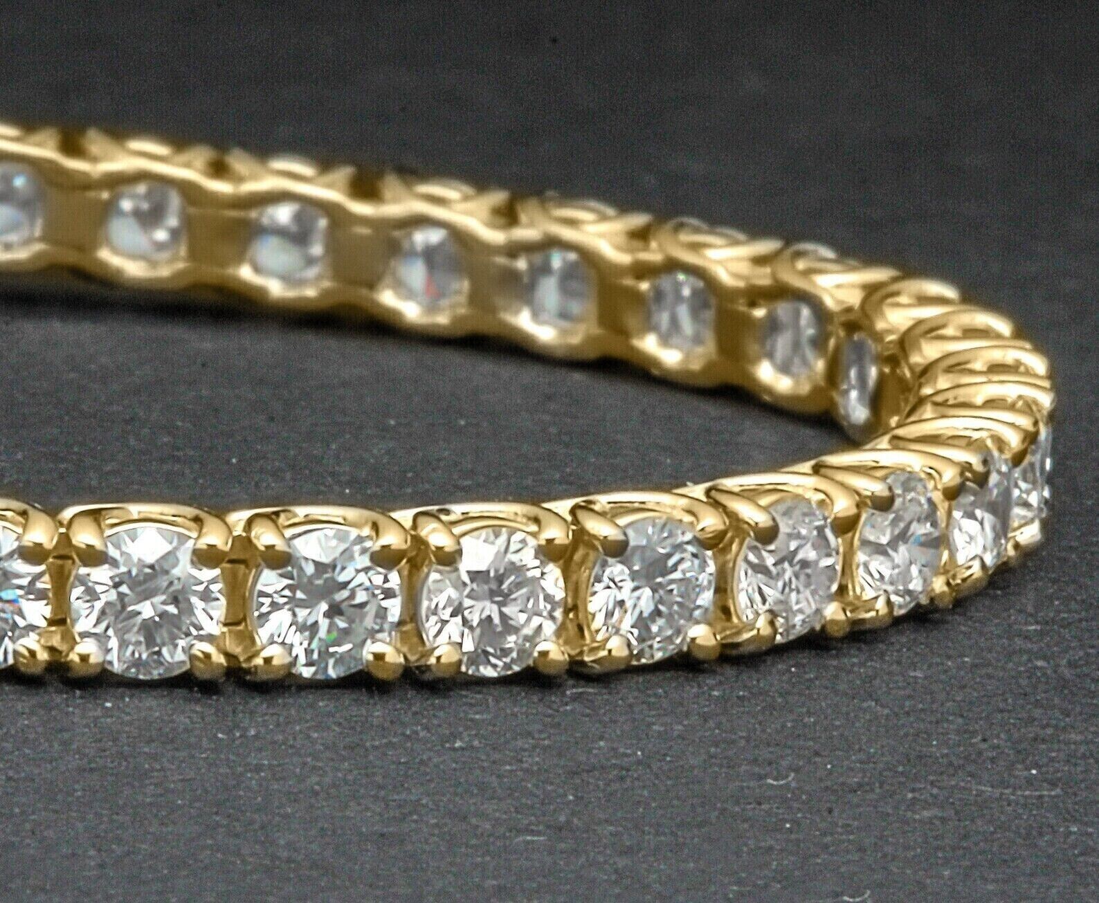 5Ct Round Cut Lab-Created Diamond Women's Tennis Bracelet 14K Yellow Gold Plated