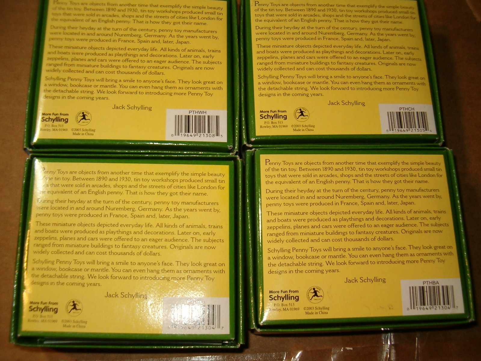 4 Schylling Penny Toy Tin Metal Horse on Wheels White, Rust, & 2 Brown 2003