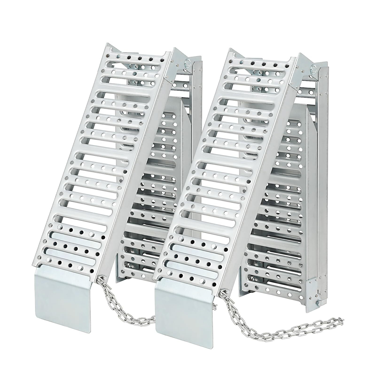 1500 lbs Steel Foldable Loading Ramps Tri-fold Truck Ramp for Lawn Mower Truck