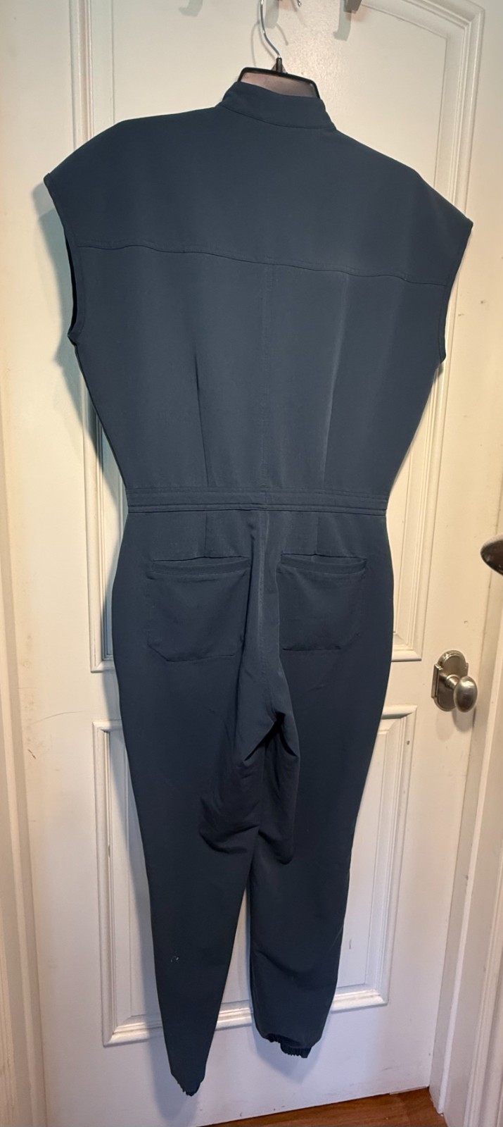 FIGS Women Blue/Gray Rafaela Cargo Jogger Jumpsuit Scrubs Sleeveless Size S