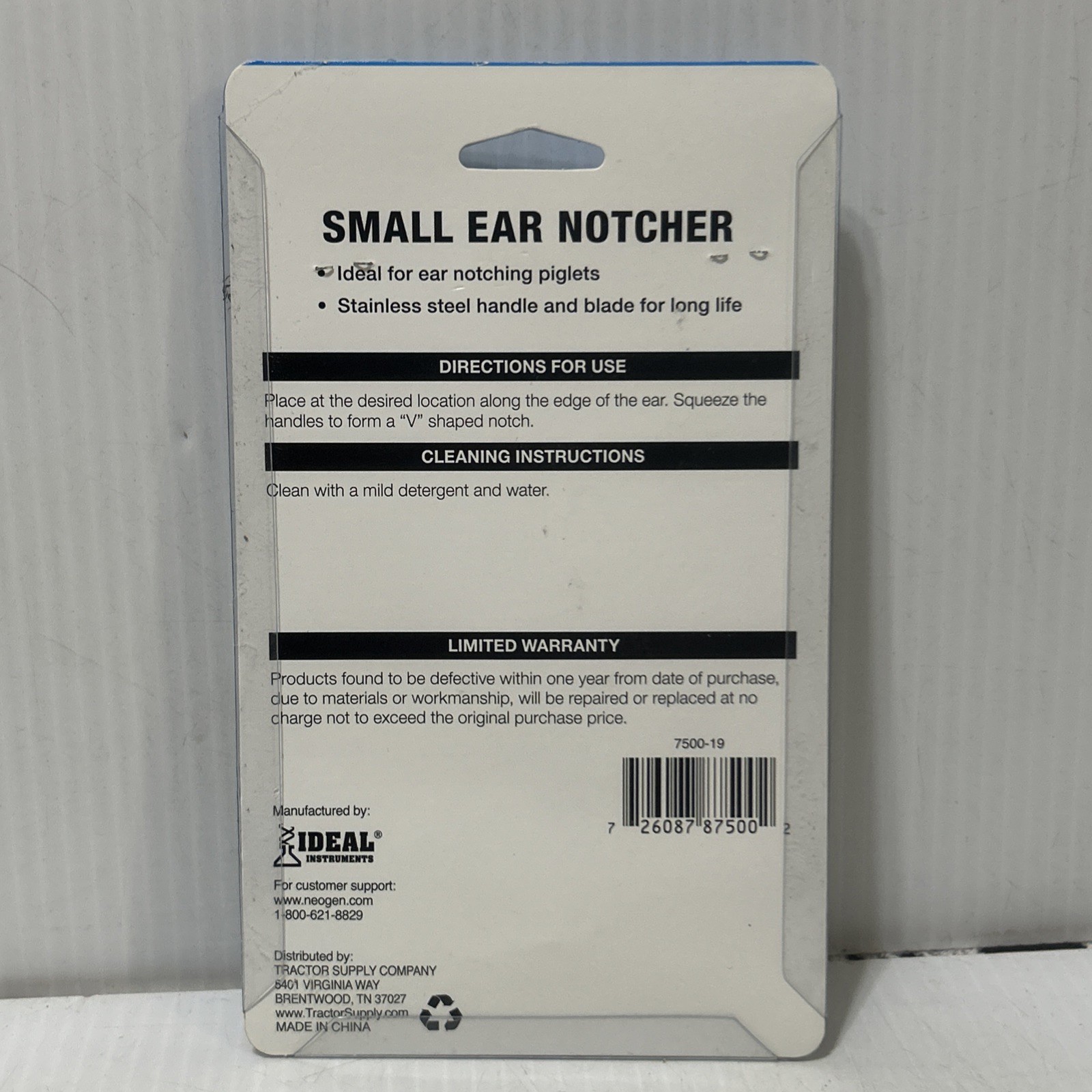 Producer's Pride Small Ear Notcher Piglets Stainless Steel Blade/326j