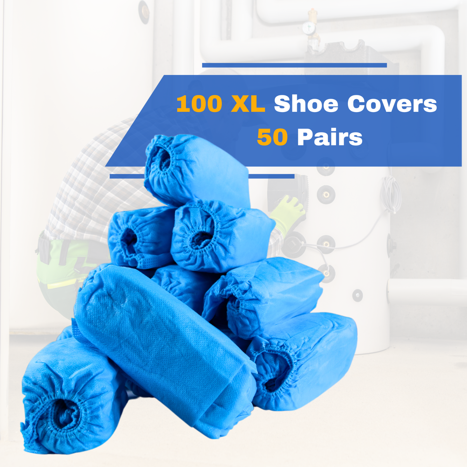 100 Count Disposable Shoe Covers Premium Non-Woven Water-Resistant Booties