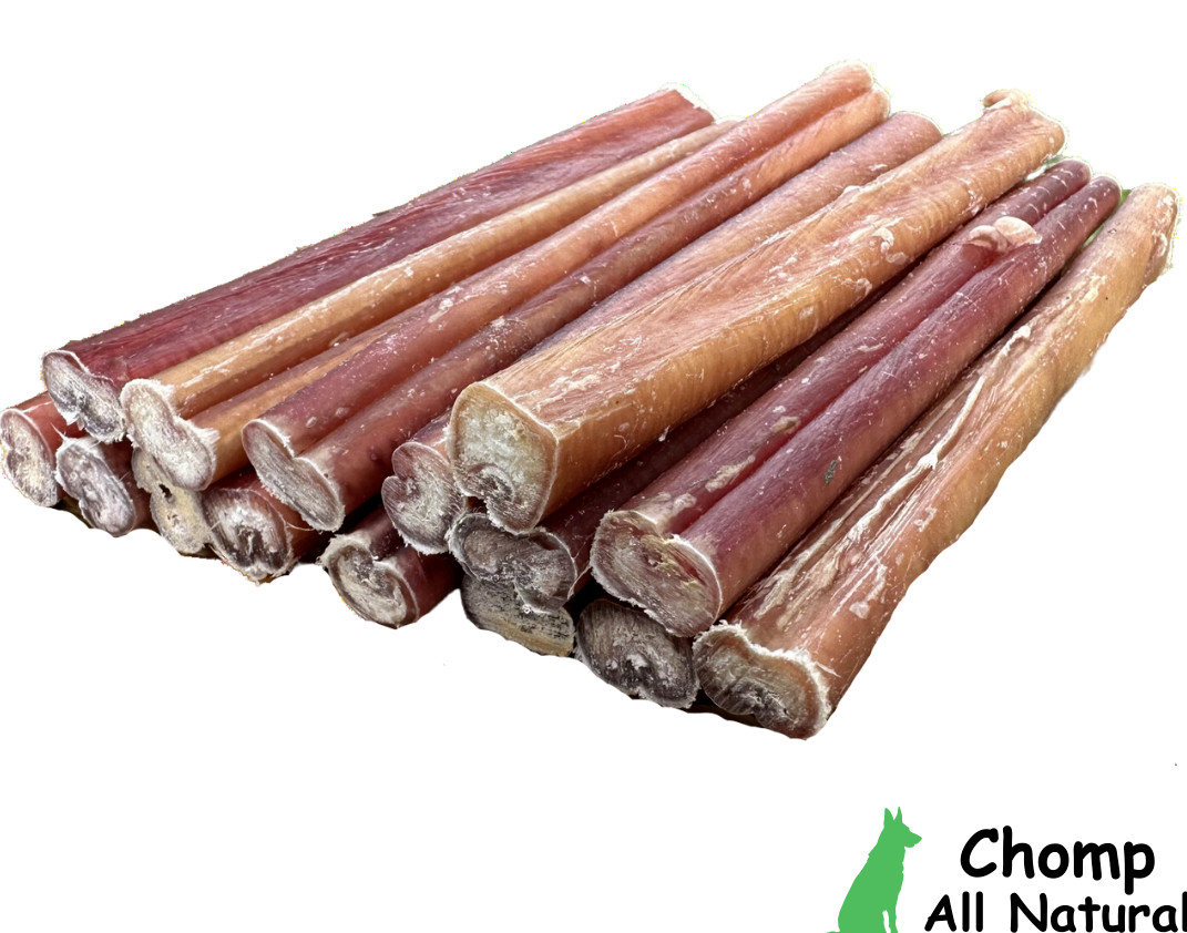 6" inch  BULLY STICKS Natural Dog Treats Chews USDA & FDA Approved, By Chomp