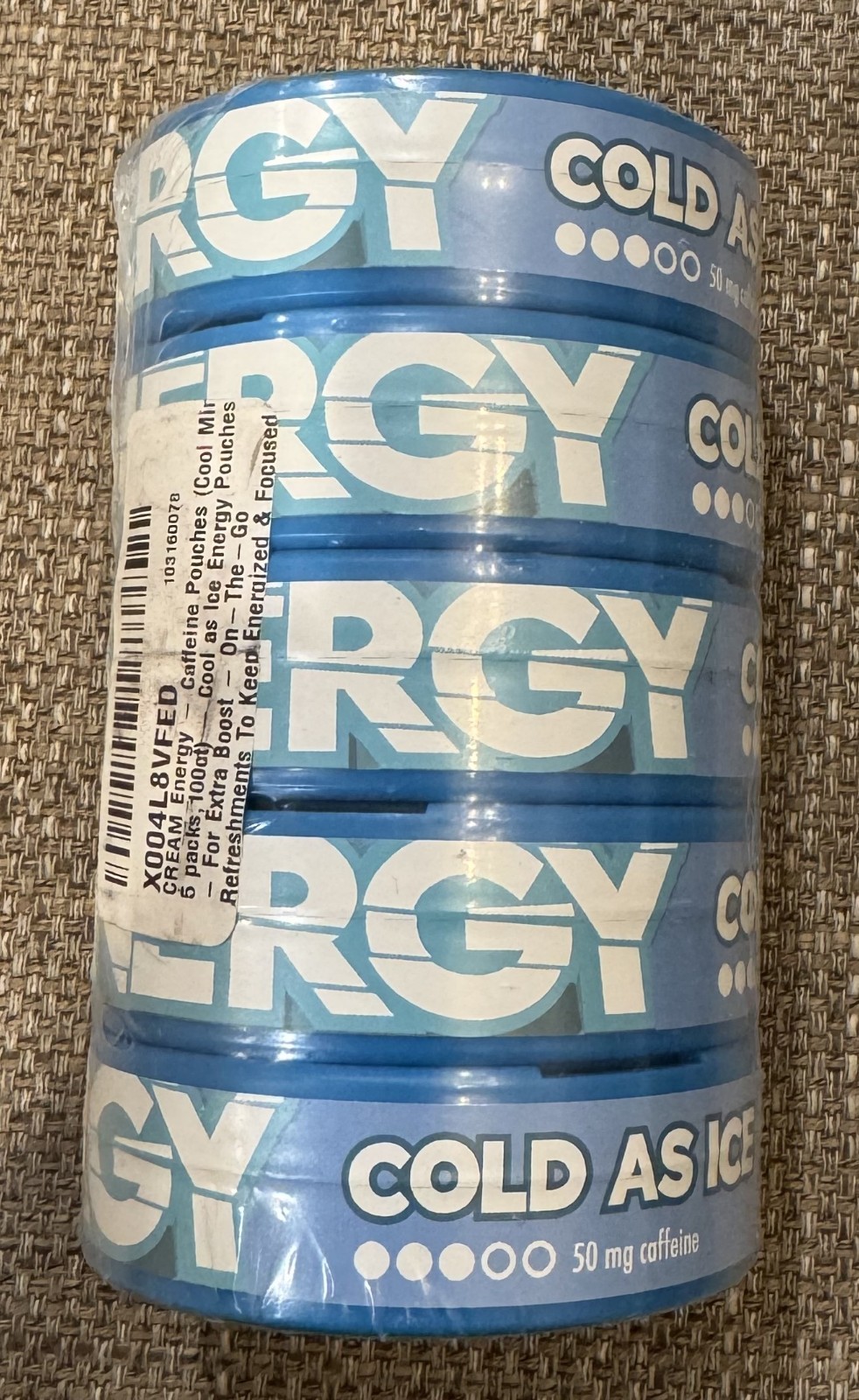 New Cream ENERGY (5) Pack Caffeine Pouches 100 Count 3/2026