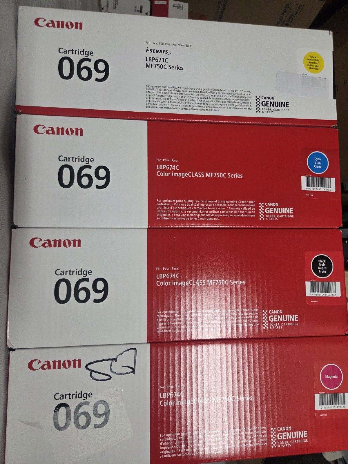 Canon 069 Genuine Cartridge Set🔥🔥🔥 (Black, Cyan, Magenta, Yellow)🔥🔥🔥