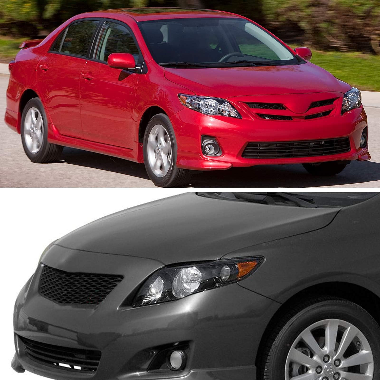 Headlight Assembly Replacement For Toyota Corolla Black Housing Amber Reflector