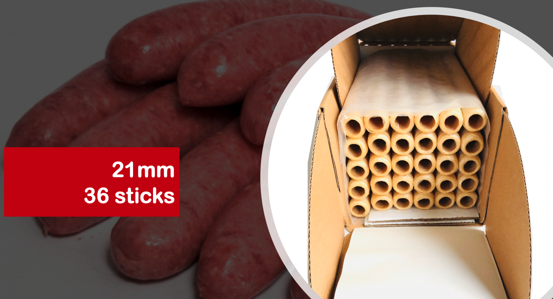 Collagen Casings Dry 21mm / 50ft for stuffing 416 Lb 3240 sausages 36 sticks