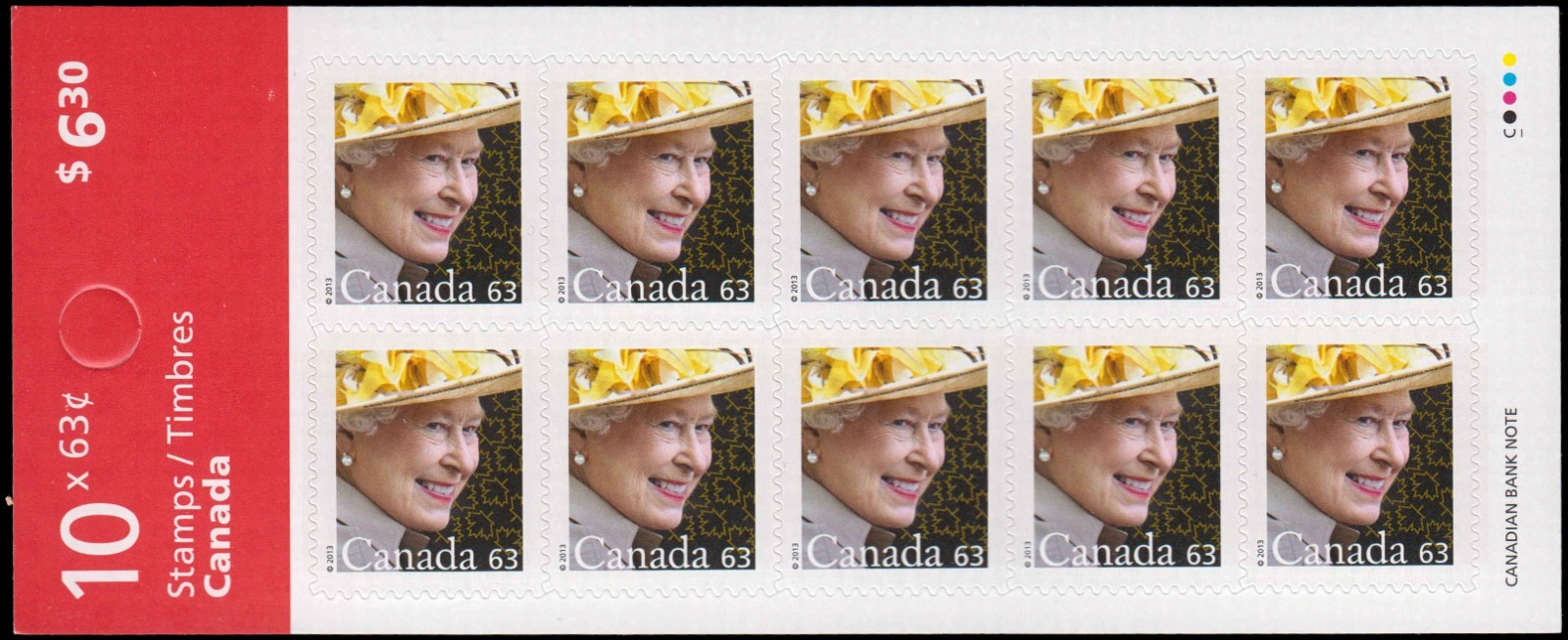 Canada Stamps Booklet of 10, Queen Elizabeth II, #2698a, BK568 MNH