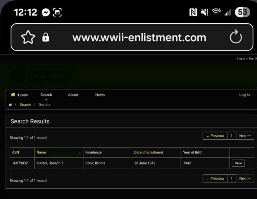 Named Identified WWII US Army Air Forces Air Corps Garrison Hat Cap WW2