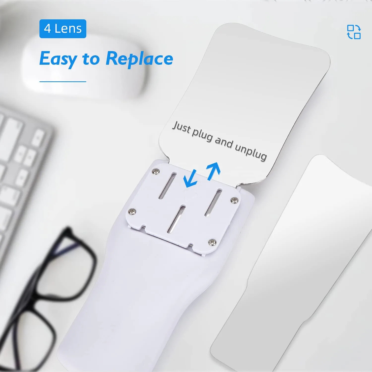 Dental Occlusal Mirror Fog Free LED Light Intra Oral Photo 4 Mirror Obervation