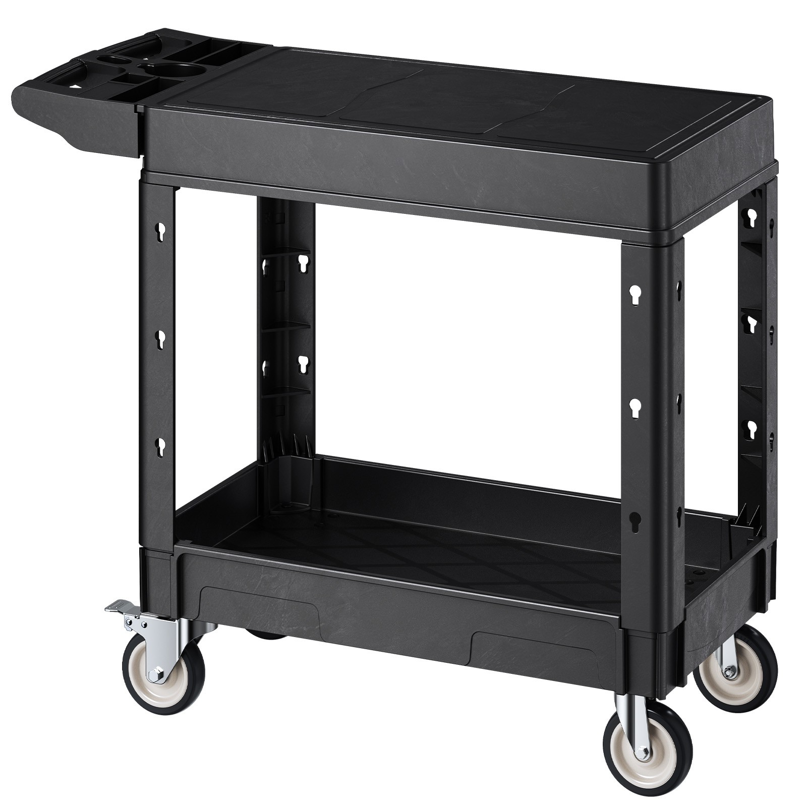2-shelf Utility Cart 550 lbs 31.3 x 17.7-inch Service Cart with Wheels