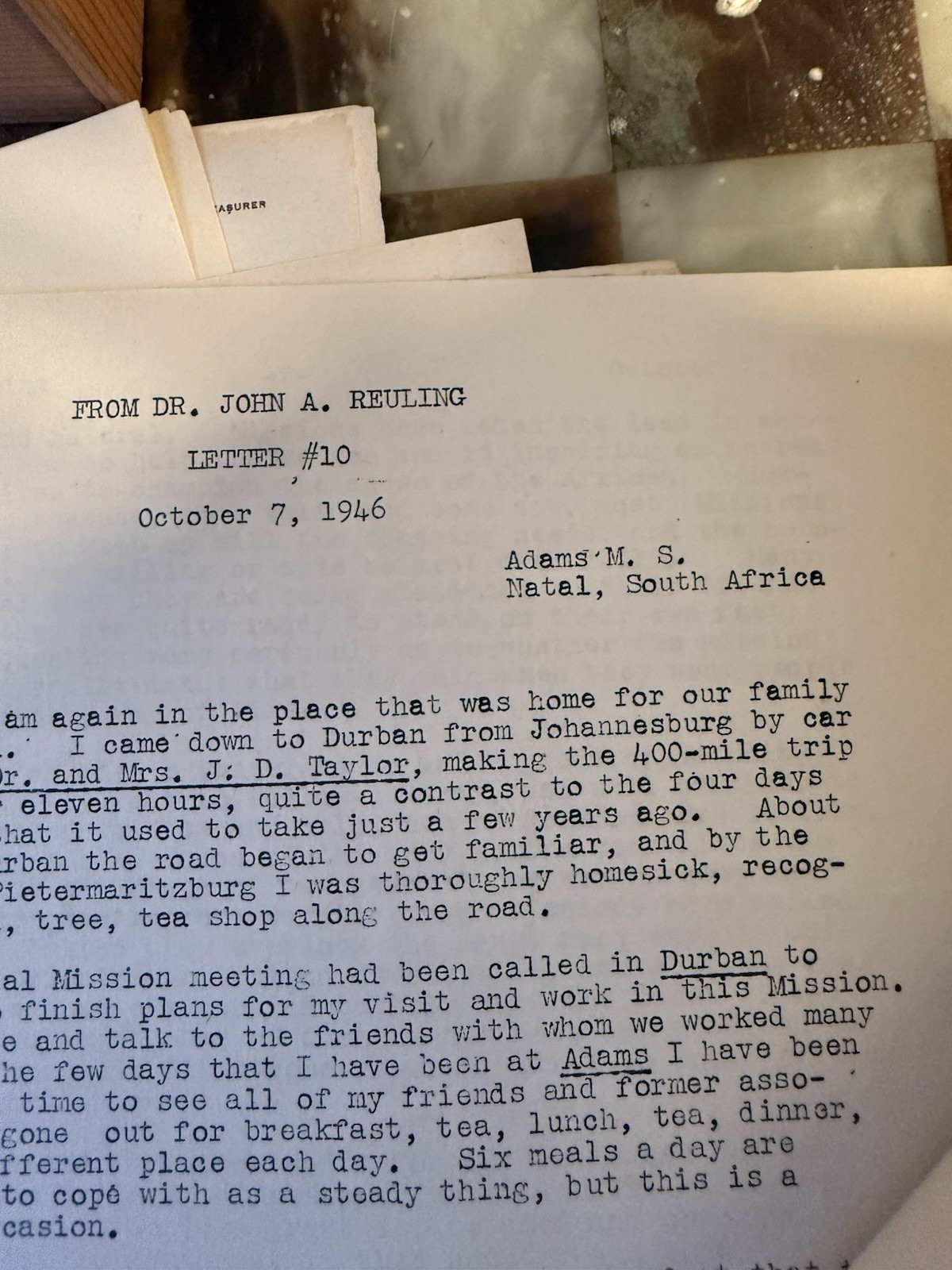 Dr. John A. Reuling Trip To Africa Missionary Work Collection Of Letters 1940s