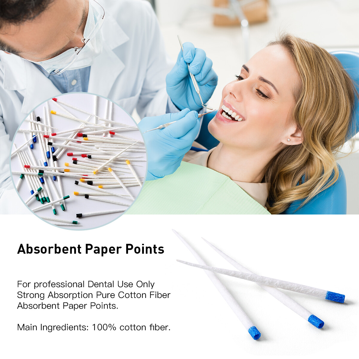 SALE Dental Endodontic Absorbent Paper Points Taper 0.04/ 0.02 /0.06 15#-40#