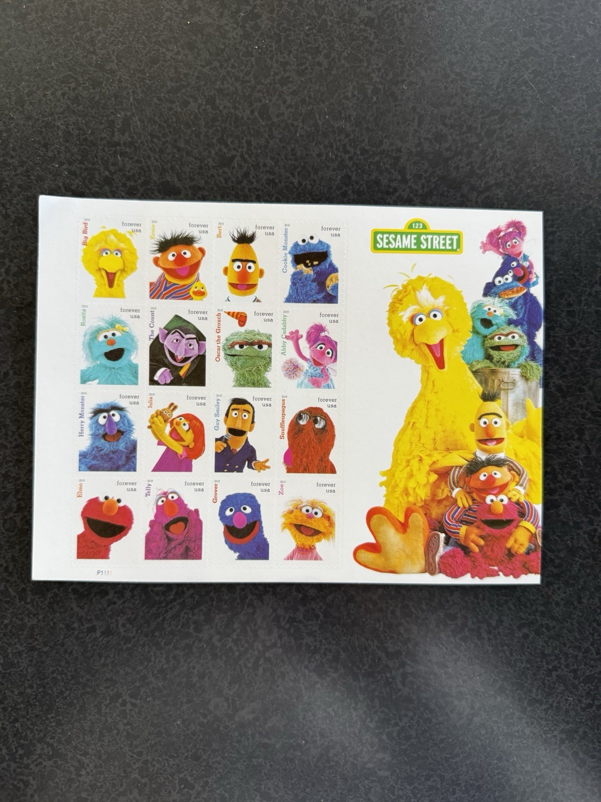 USPS Postage Stamps Sheet of 16 - Sesame Street - First Class Letter