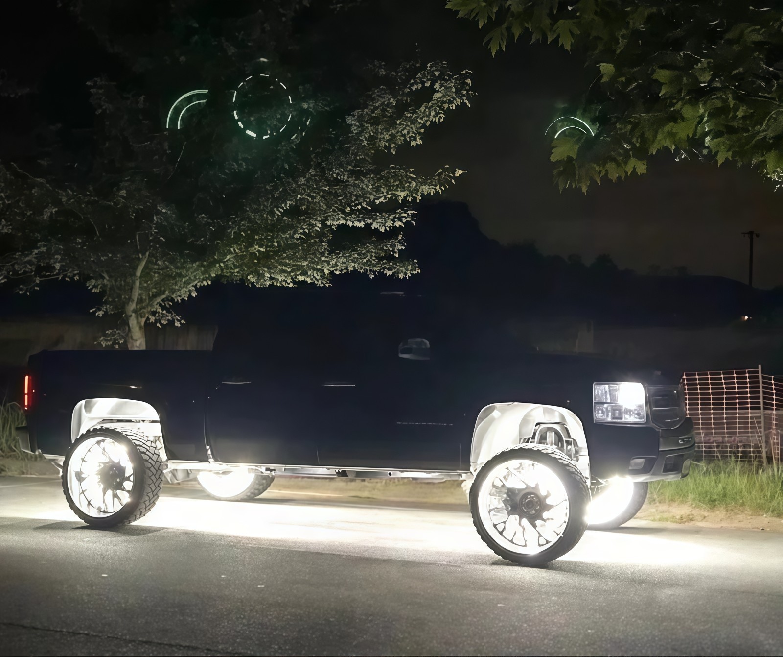 NEW Set 4x 17.5" PURE WHITE QUAD ROW Strobes Truck Car LED Wheel Rim Ring Lights