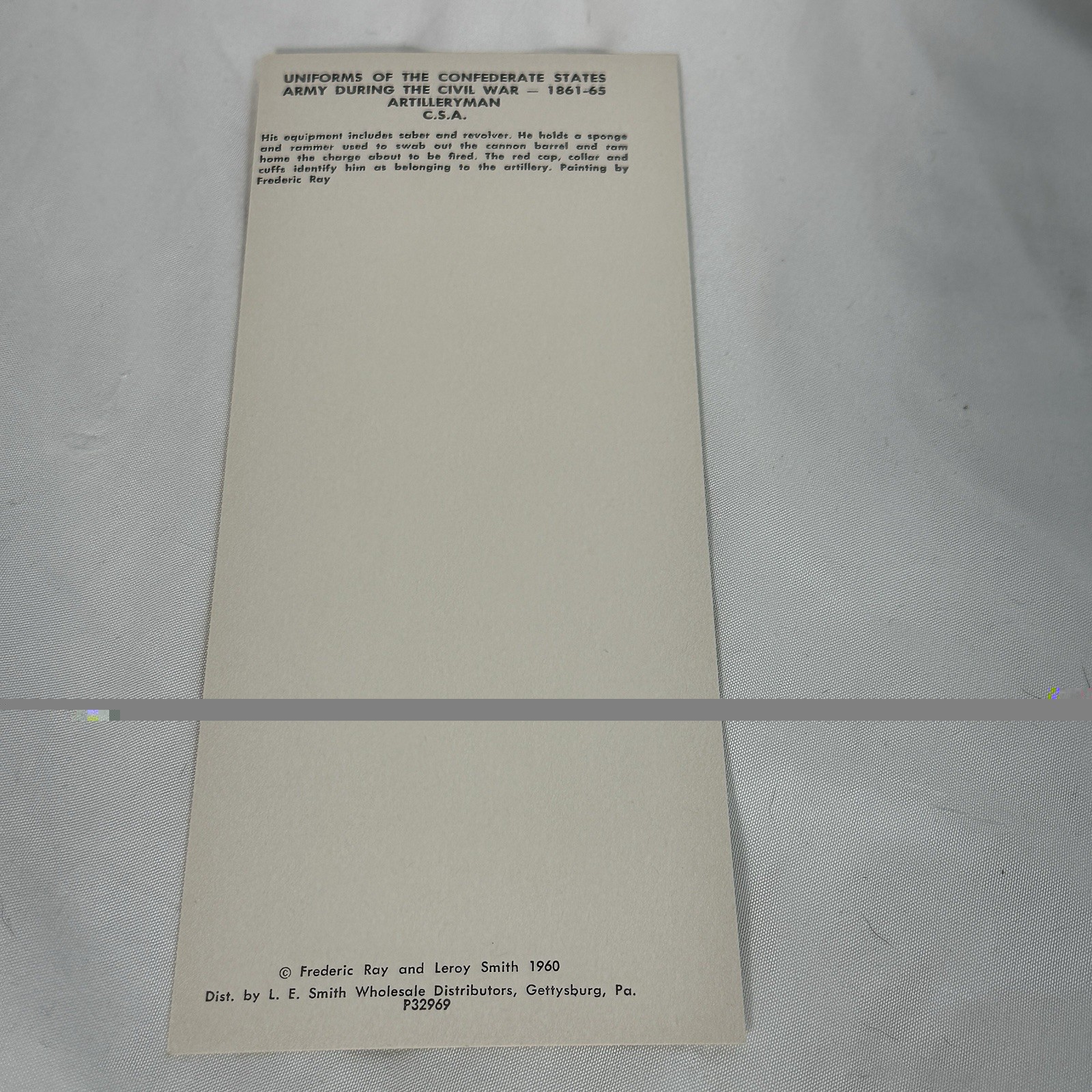 American Civil War Uniforms Of The Confederacy Set Of 6 Art Cards In Folder