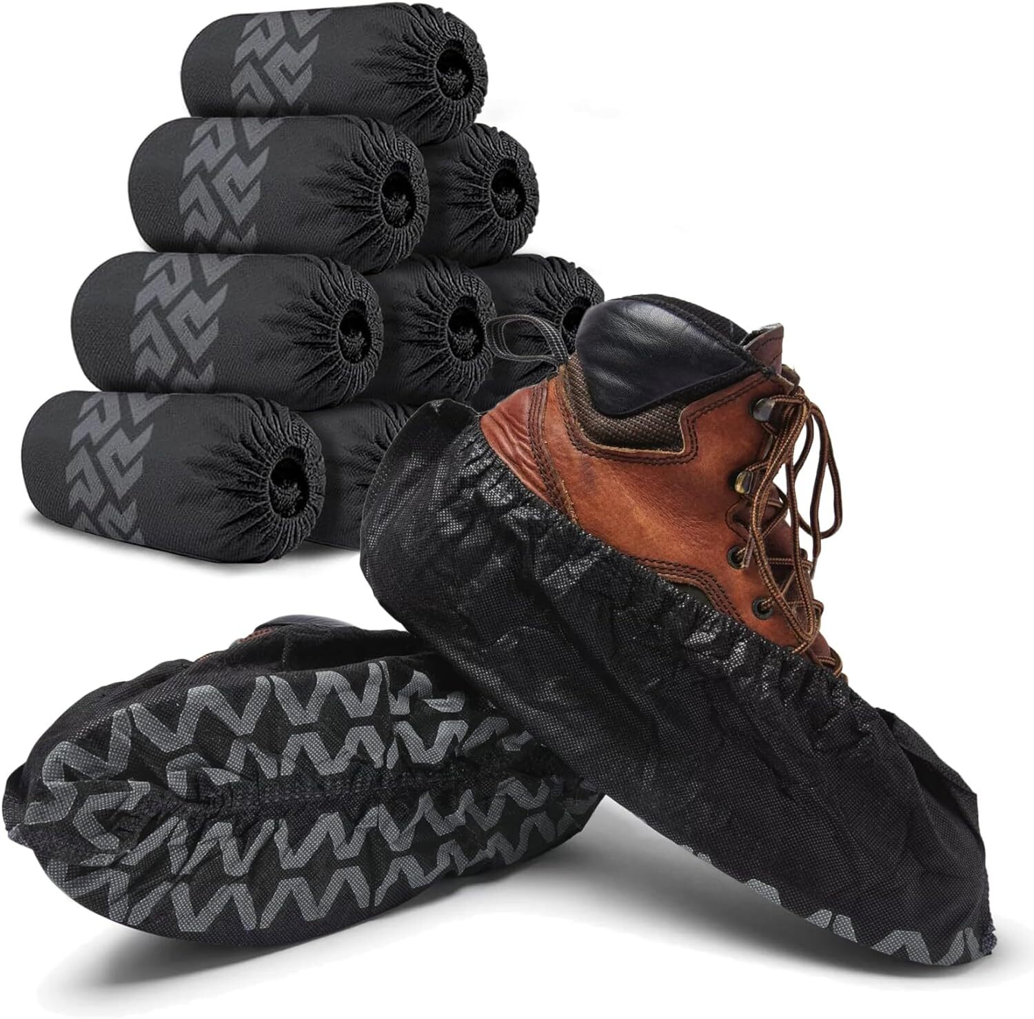 100- 500 Pairs Disposable Boot&Shoe Covers Non woven X-Large Black