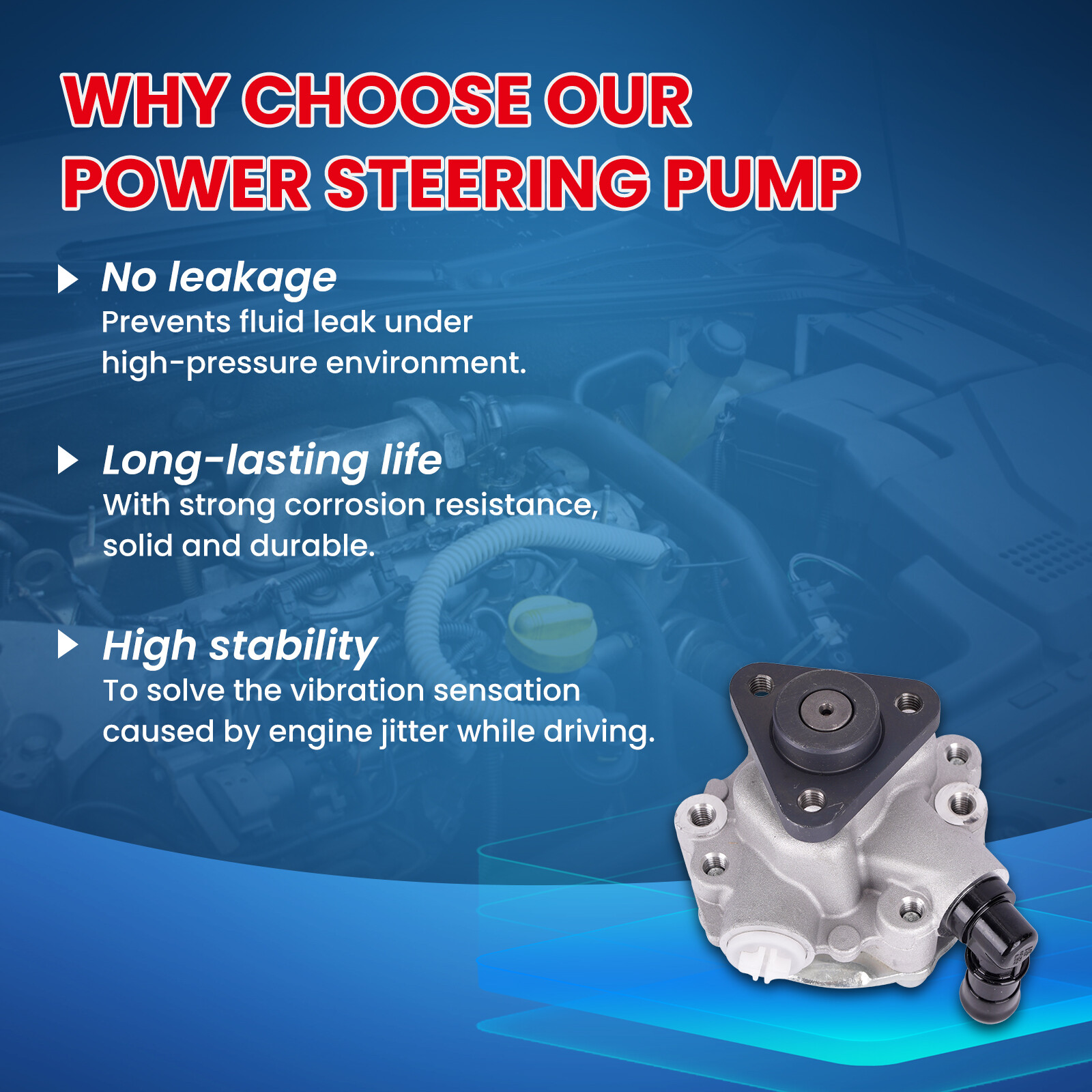 Power Steering Pump for 00-06 BMW 323i 325i 328Ci 330i 330Ci 2.5L 2.8L 3.0L