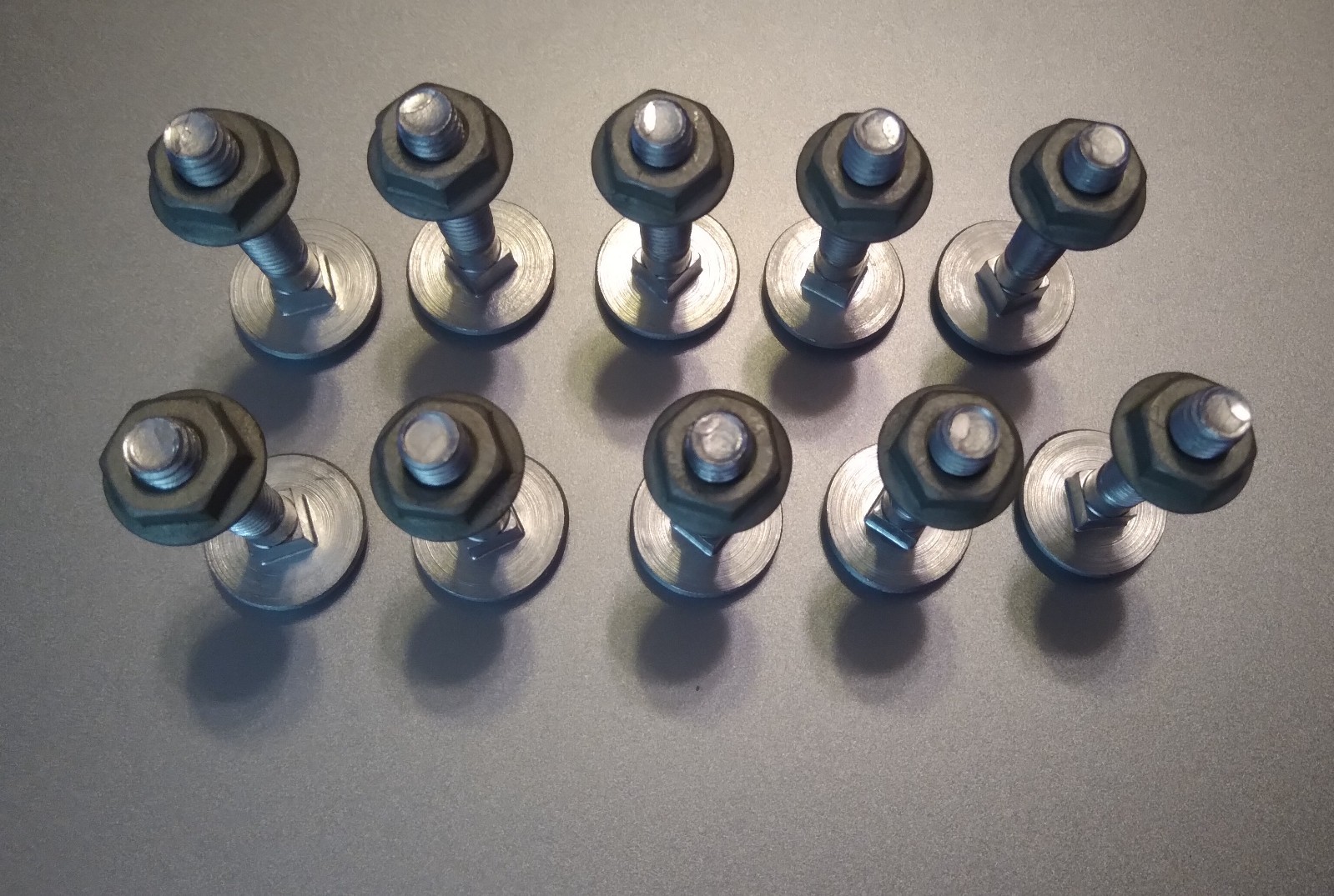 10 aluminum bolts and nuts for restoring old American Seating stadium seats star