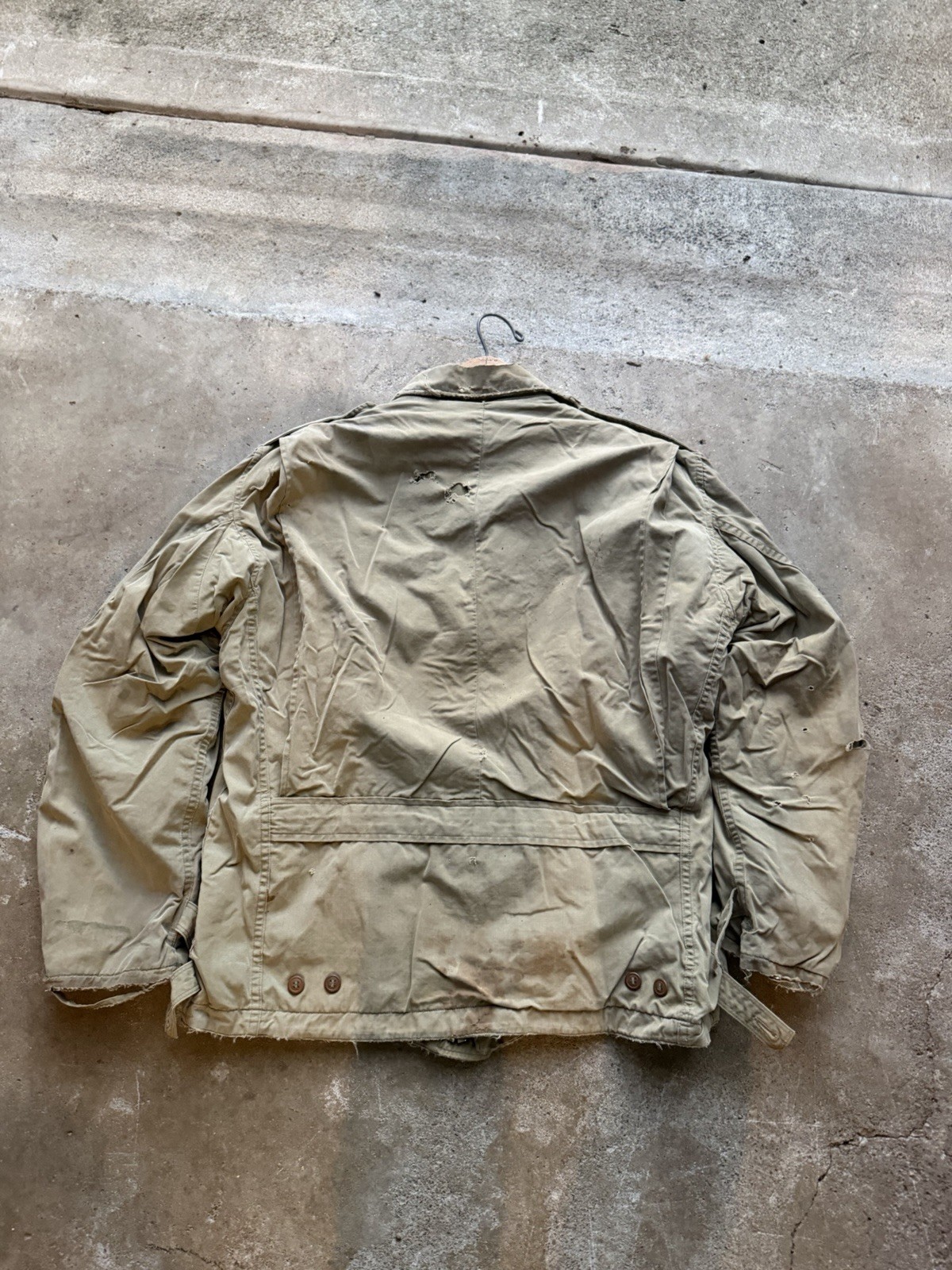 Vintage 1940s U.S. Army M41 Jacket OD Poplin Field Medium Olive Stencil Infantry
