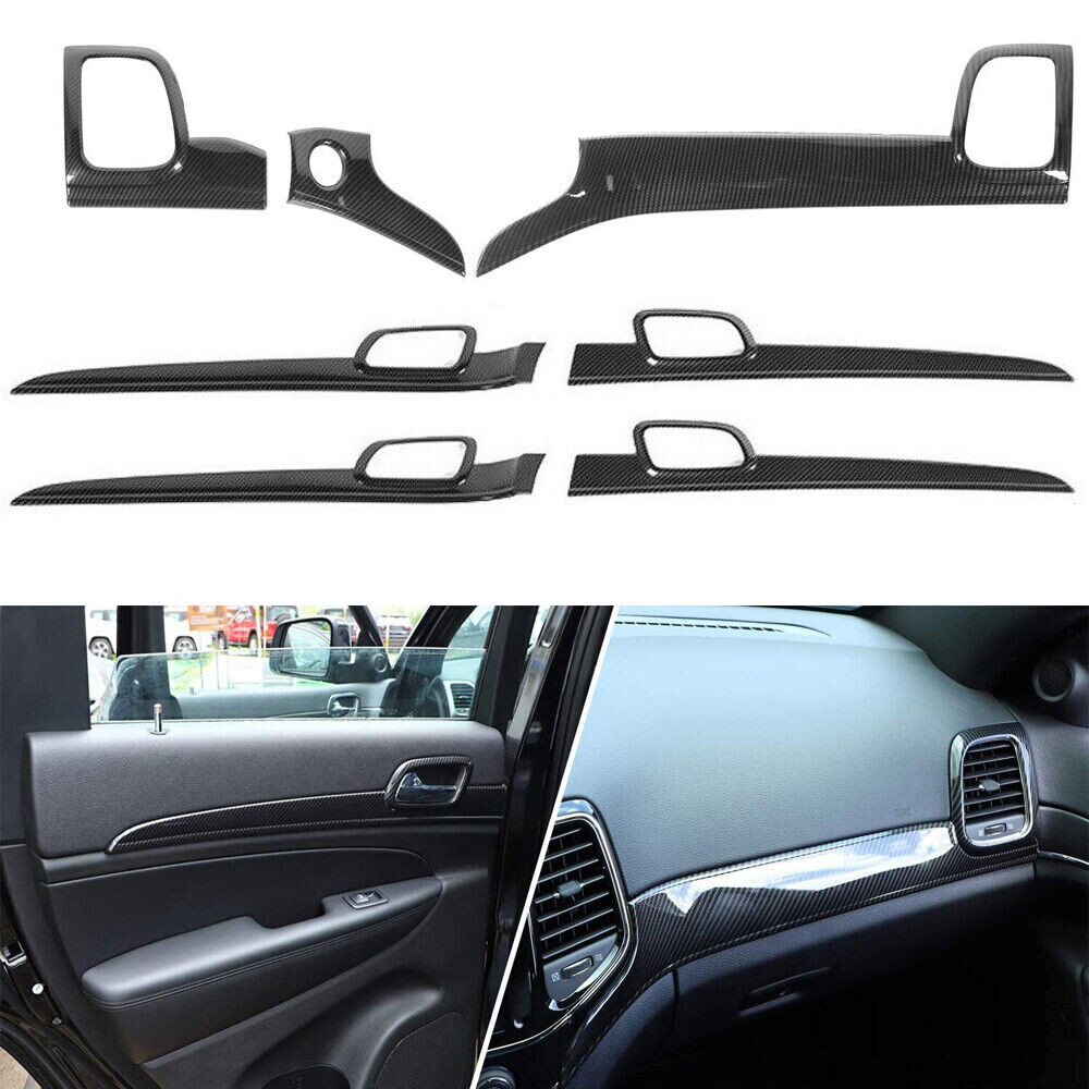 Dash Panel & Door Handle Cover Kit Interior Trim for 2014-20 Jeep Grand Cherokee