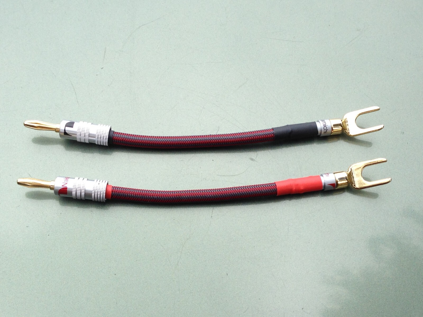 Pair Mogami Audiophile Bi Wire Speaker Jumper Cable Spade to Banana