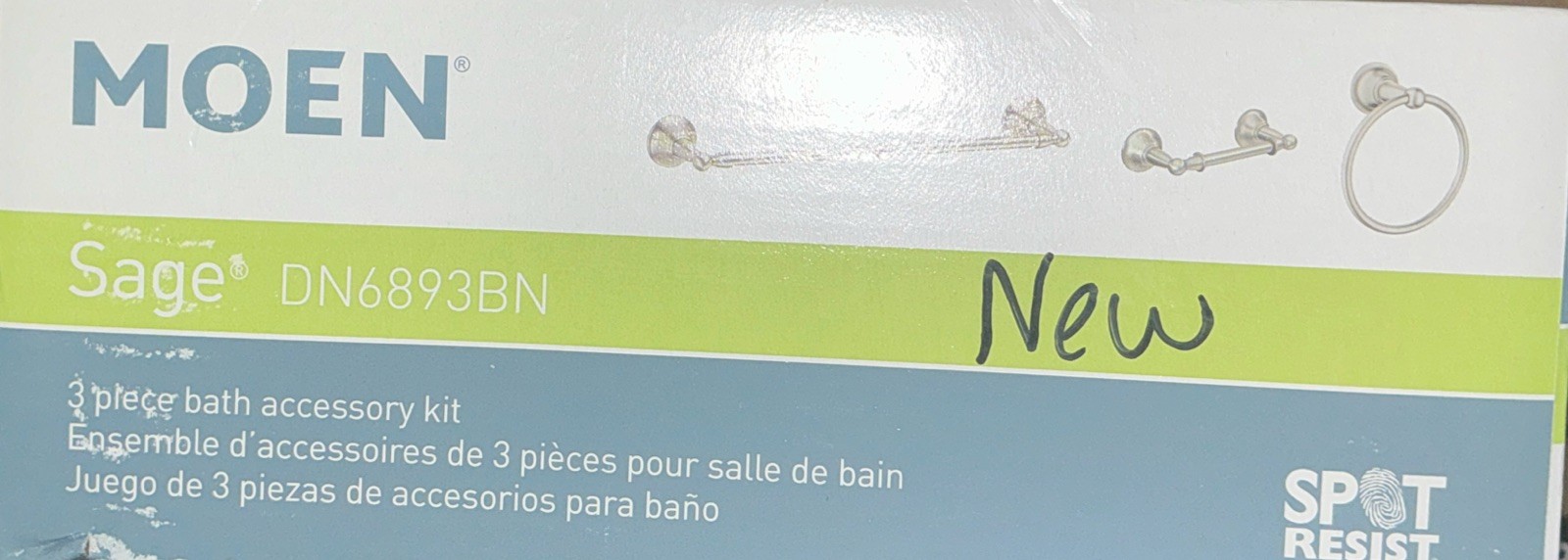 Moen Sage DN6893 3-Piece Bathroom Set Towel Bar Towel Ring TP brushed nickel