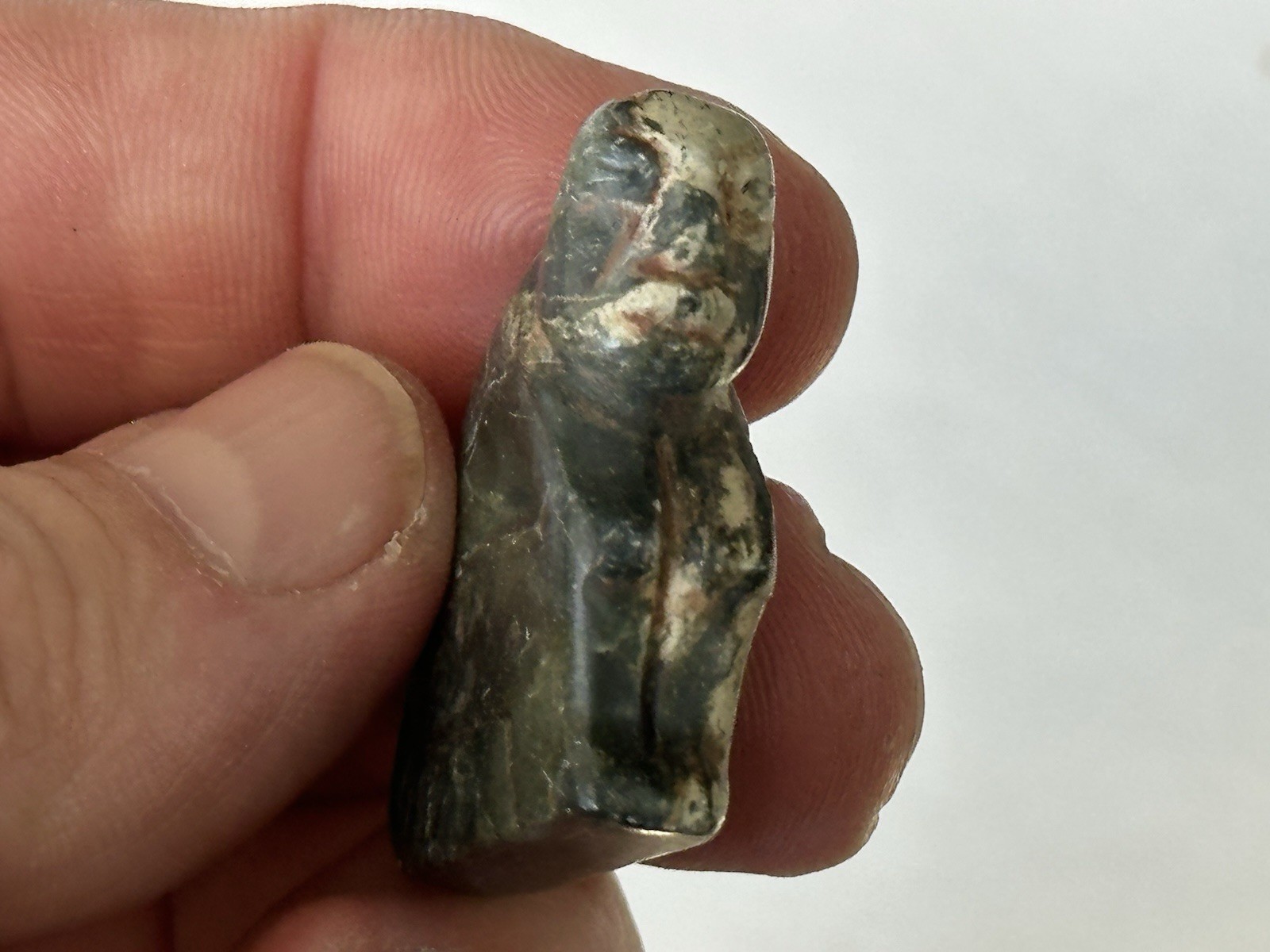 INCREDIBLE PRECOLUMBIAN HUMAN EFFIGY OLMEC JADE STATUE FIGURINE IDOL TOTEM, COA