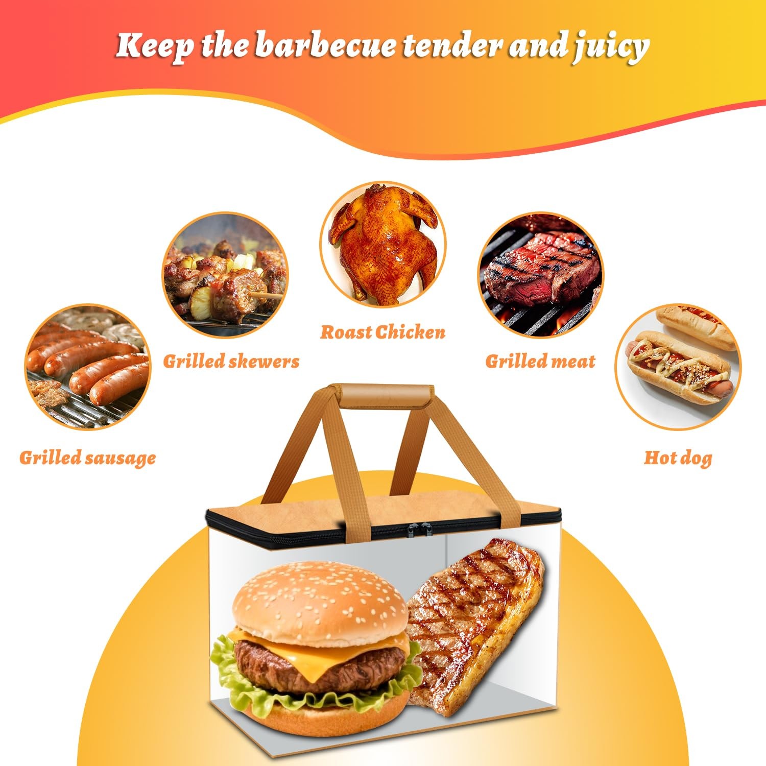 BBQ Blanket for Resting Meat, Insulated Smoker Grilling 15x9x9 inches, Brown