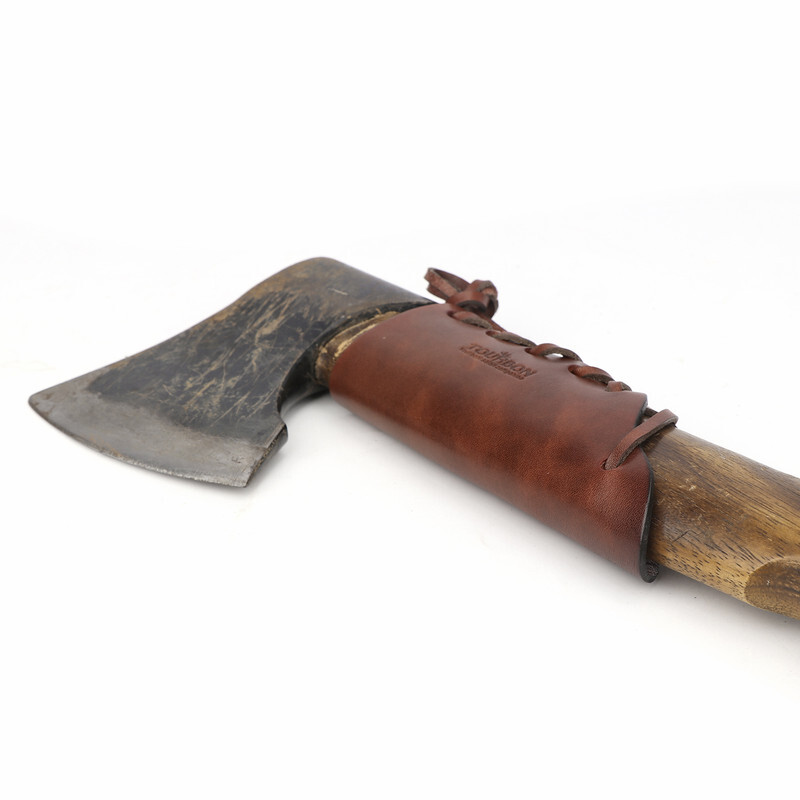 TOURBON Leather Ax Handle Guard Collar Sheath Haft Axe Cover Hatchet Protector